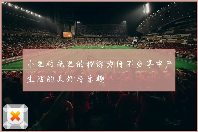 小里对老里的控诉为何不分享中产生活的美好与乐趣