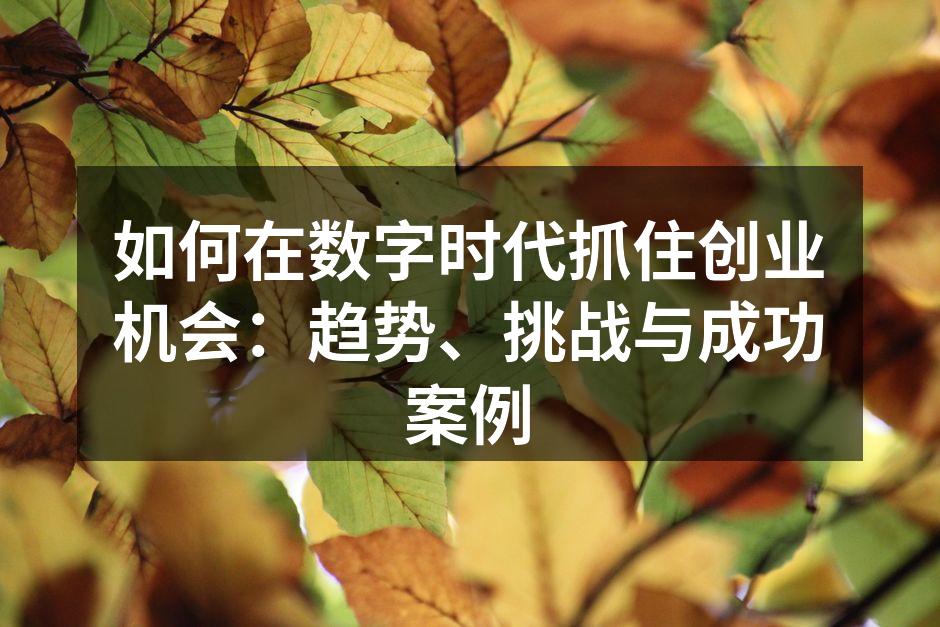 数字时代的创业机遇